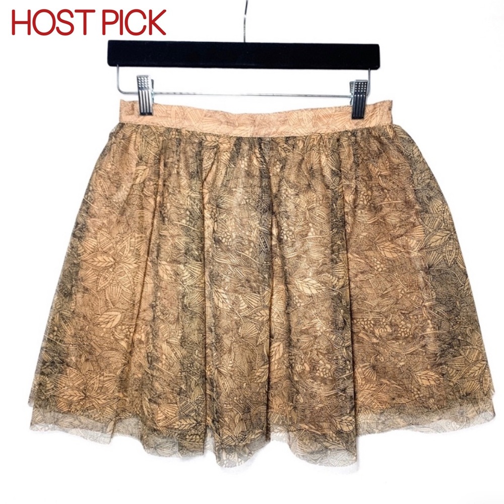 HP🌟JACK BY BB DAKOTA Dahlia Beige Floral Tulle Skirt